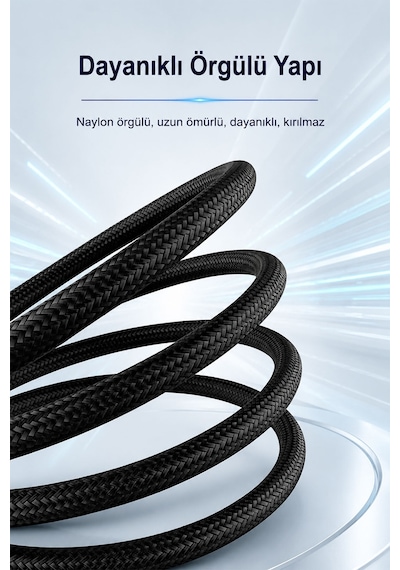 Type-c - 3.5mm Aux Ses Kablosu 1 Metre, Dac Çipli Dijital Audio Dönüştürücü, Telefon Araç Hoparlör Uyumlu, 90db Parazitsiz, Metal Gövde, Kalın Naylon Örgü A557c