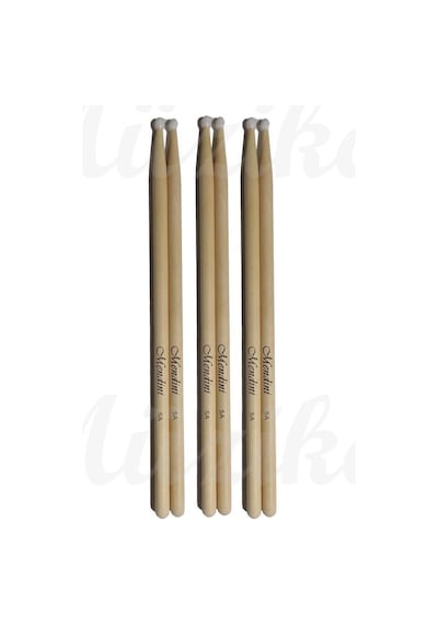 Mendini Baget Plastik Uçlu 3 Çift - Davul - Bateri Bageti Drumsticks 5a Pürüzsüz Yüzey