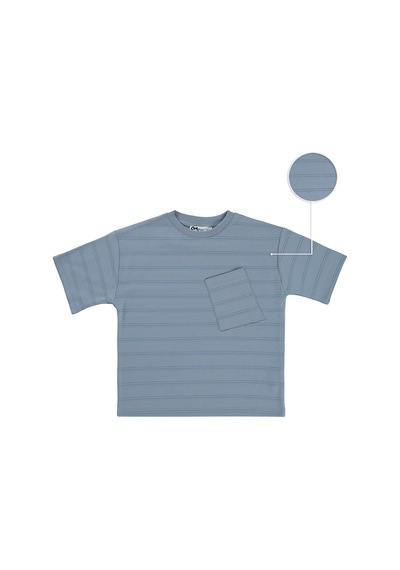 Civil Boys Basic Önü Cepli 2-5 Yaş Tişört - Mavi Açık İndigo