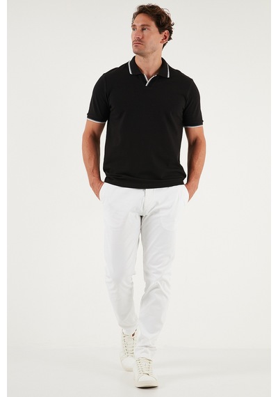 Buratti Pamuklu Regular Fit Şerit Detaylı Erkek Polo Yaka T Shirt 5902964 Siyah