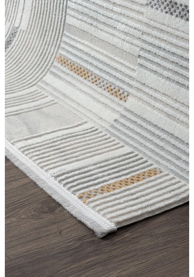 By Özer Halı Gri Sarı Renk Modern Stil Koza Halı Helsinki A0929f Salon Halısı Çok Renkli