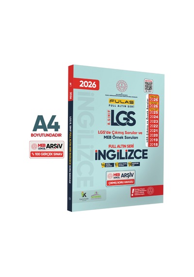 2026 8.Sınıf Full LGS Altın Seri (FULAS) İNGİLİZCE MEB Çıkmış Soru Bankası Modüler Seti Çözümlü
