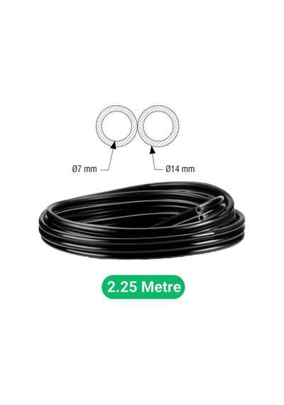 Melasty Süt Sağma Makinesi İkili Nabız Hortumu Siyah Ø7 X Ø14 Mm 2,25 Metre - Kesili -3098