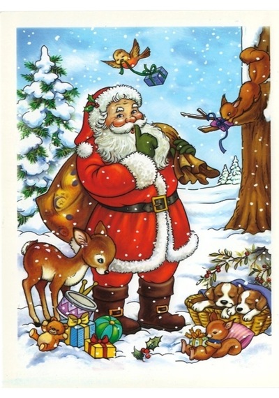 Kartpostal 5 Li Yılbaşı Noel Baba