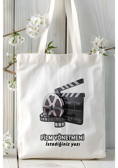 Art Hediye Film Yönetmeni Baskılı Bez Omuz Çantası Kişiye Özel Model 7 Çok Renkli