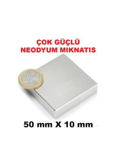 50Mm X En 50Mm X Kalınlık 10Mm Çok Güçlü Büyük Neodyum Mıknatıs
