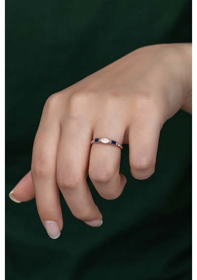 Gümüş Prenses Yüzük Rose Gold Kaplama 925 Ayar Gümüş Rose Gold (511779916)