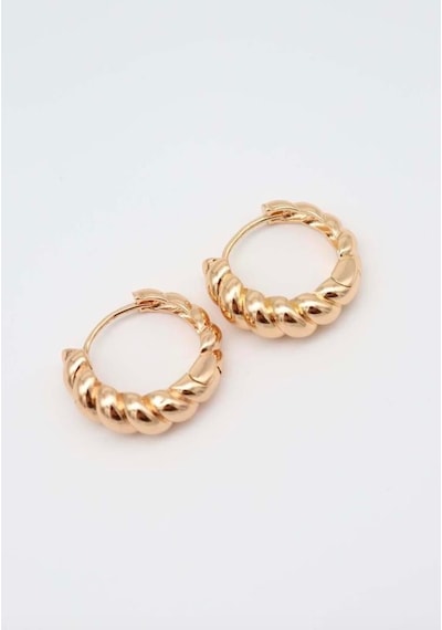Shesra Vıp Seri Gold Renk Burgu Çelik Küpe 22mm - Gold