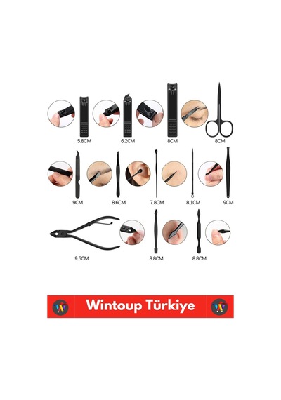 Wintoup Çantalı Manikür Pedikür Seti 12'li
