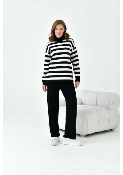 Ftz Women Kadın Çizgili İkili Takım Siyah 20796 Siyah