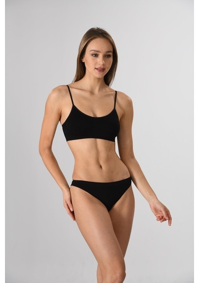 Miss Fit Ince Askılı Büstiyer Sıfır Kol Pedli Seamless Siyah L-Xl Siyah
