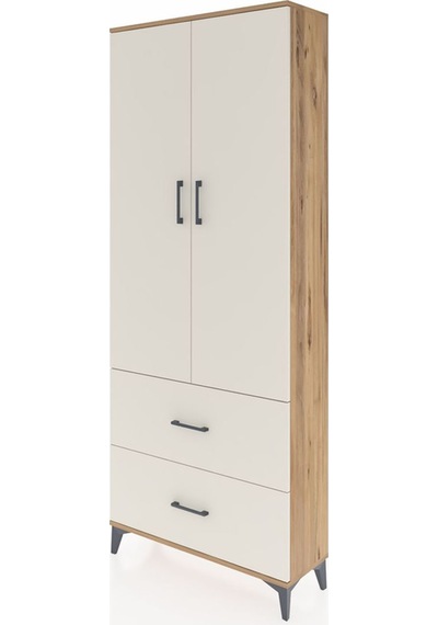Arges Dolap 3 Raflı 2 Çekmeceli 2 Kapaklı 88x30x221 Çam-aytaşı Çam