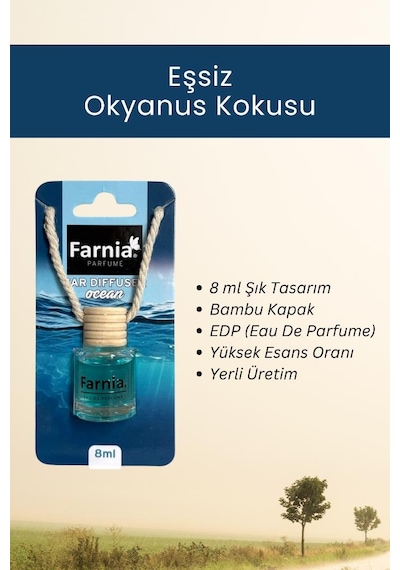 Farnia Yüksek Esanslı Askılı Araç Kokusu Edp Parfüm Okyanus 8 Ml