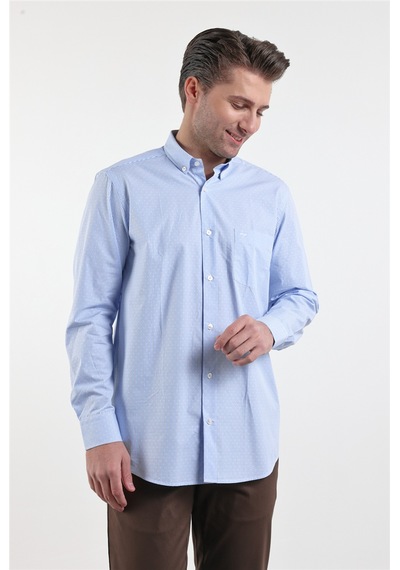 İmza Beyaz - Mavi Düğmeli Yaka Uzun Kol Cepli Comfort Fit Pamuk Gömlek 1004260175 XL İmza Beyaz - Mavi Düğmeli Yaka Uzun Kol Cepli Comfort Fit Pamuk Gömlek 1004260175 XL
