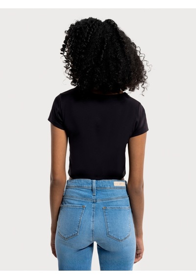 Crop Kadın Tshirt K.kol Siyah