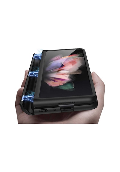 Galaxy Z Fold 3 Kılıf Zore M-Magnet Kılıf Siyah