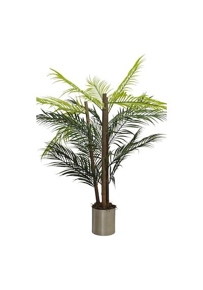 Cihan Çiçekçilik Bambu Çikas 120 Cm Yapay Ağaç 12x12 Metal Saksı Beyaz- Yeşil
