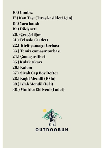 Outdoorun 3'lü Askerlik Seti Fanila Don Çorap Ve 27 Parça Askesuar - Temel Ve Bedelli Askerlik Malzemeleri Haki