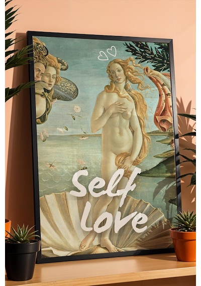 Saturn The Birth Of Venus Self Love Çerçeveli Tablo Modern Dokunuşlu Klasik Sanat Altered Art