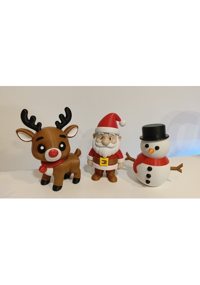 Yılbaşı Dekoratif Figür Seti Noel Baba, Ren Geyiği Ve Kardan Adam 003
