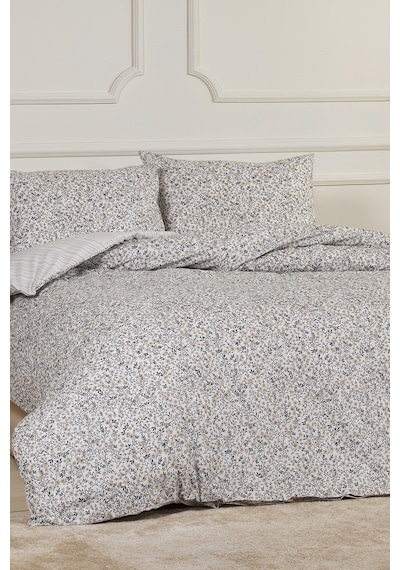 Elart Betty Nevresim Takımı Çift Kişilik %100 Pamuk Ranforce Lastikli Çarşaf 200x220 Cm Bej Bej
