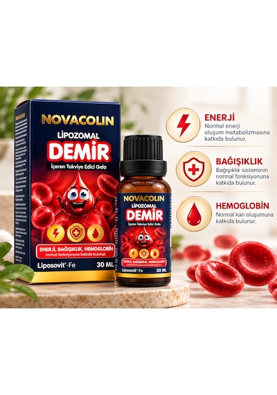 Novacolin Lipozomal Demir Damla 30 Ml - Demir Içeren Takviye Edici Gıda