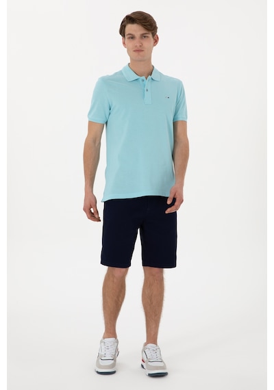 U.S. Polo Assn. Erkek Slim Fit Polo Yaka Aqua Basic Tişört 50297983-VR007
