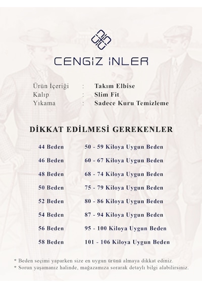 Cengiz İnler Kumlu Desen Yelekli Erkek Takım Elbise 001