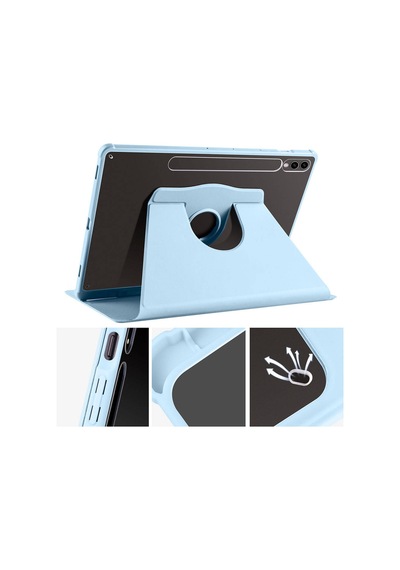 Galaxy Uyumlu Tab S9   Plus Kılıf Termik Kalem Bölmeli Dönebilen Standlı Kılıf