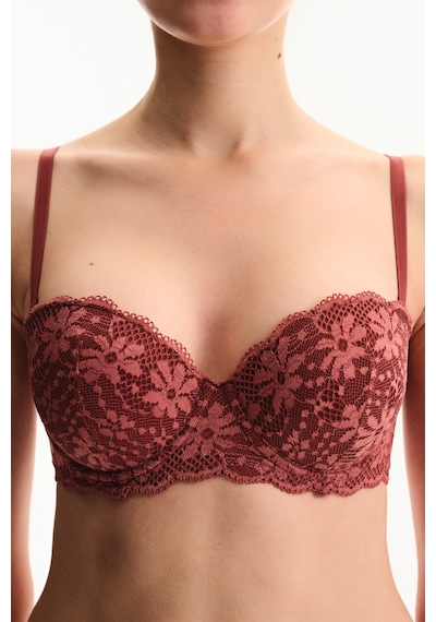 Penti Bordo Pop Up Destekli Lace Dantel Sütyen
