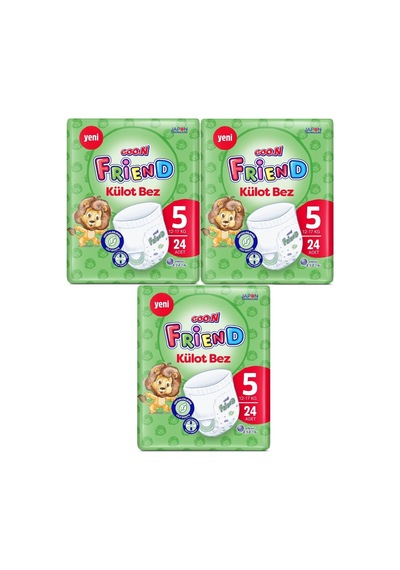 Goon Friend Külot Bebek Bezi 5 Numara 12-17kg Junior 72 Adet 3'lü