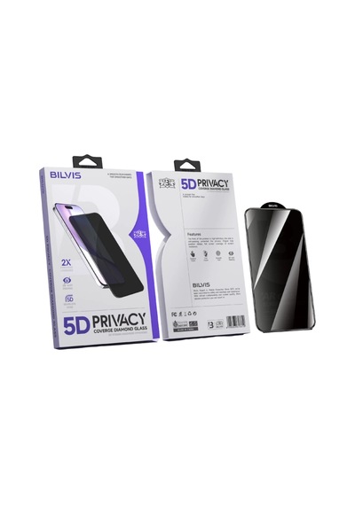 Apple İphone Uyumlu 15 Pro Max 5d Privacy Diamond Hayalet Cam Ekran Koruyucu
