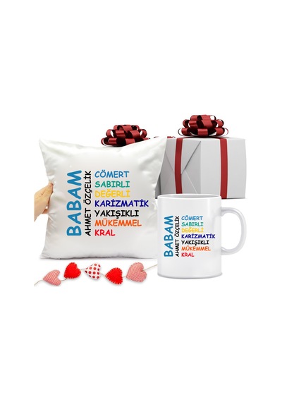 Canım Babam Yazılı Kupa Bardak Ve Yastık Seti (494153870)
