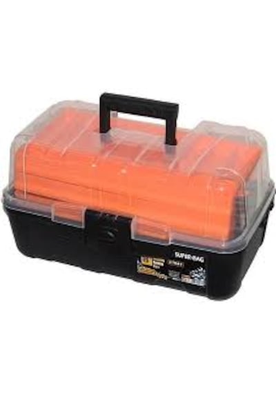 Super-Bag Şeffaf Balıkçı Takım Çantası 16" (Üç Raflı)