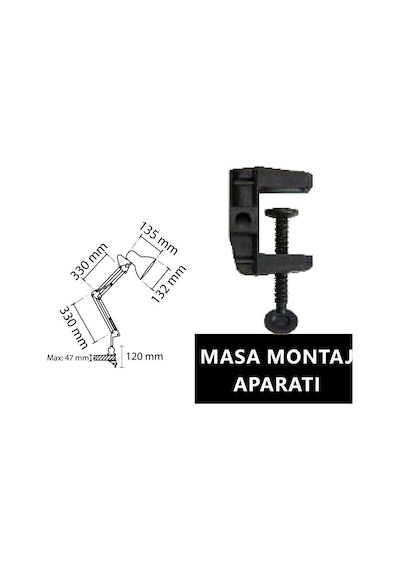Noas Yl86-1310 Köln Mengeneli Metal Gövdeli Masa Lambası Beyaz