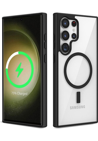 Galaxy S22 Ultra Uyumlu Magsafe Wireless Şarj Özellikli Silikon Bth Ege Kılıf-siyah
