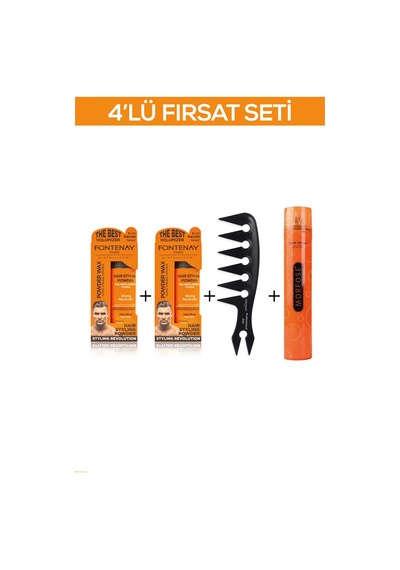 Fontenay Saç Şekillendirici Pudra Toz Wax Ultra Strong 2 x 20 G + Şekil Tarak + Morfose Saç Spreyi 400 ML