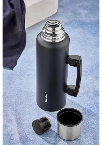 Cooker 1,5 Litre Kulplu Çelik Termos Ckr-2085 Siyah