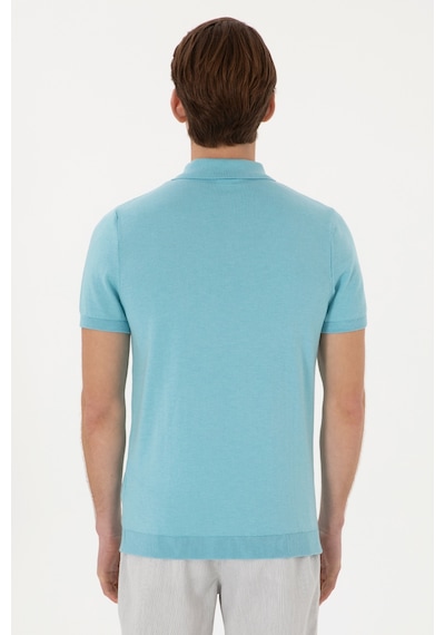U.S. Polo Assn. Erkek Slim Fit Polo Yaka Aqua Tişört 50299359-VR007