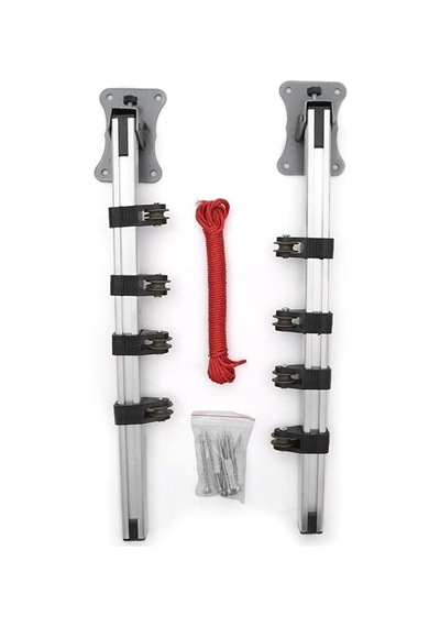 Exizticaret Sabit Makaralı Katlanır Metal Çamaşır Askılığı Seti 01 Exiznm184 Çok Renkli