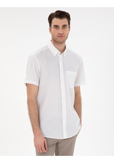 Pierre Cardin Erkek Beyaz Gömlek Kısa Kollu 50303418-vr013 Beyaz