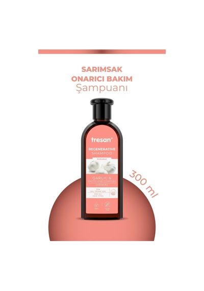 Sarımsak & Bitkisel Kompleks Onarıcı Bakım Şampuanı Tüm Saç Tipleri, Kokusuz 300 Ml X2