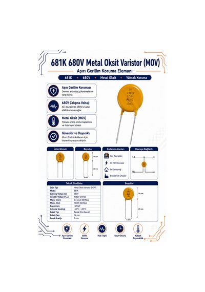 681k 680v Metal Oksit Varistör - Mov