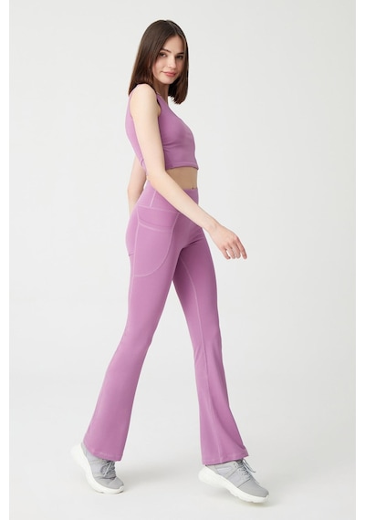 Los Ojos Kadın Lavanta Yüksek Bel Toparlayıcı Çift Cepli Ispanyol Paça Tayt Bootcut Lavanta Lavanta
