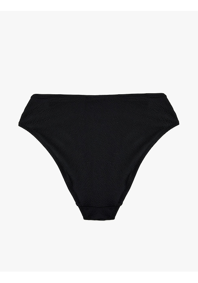 Koton Yüksek Bel Dokulu Bikini Altı Siyah 6sak00013mm