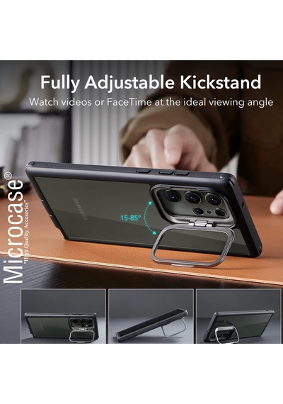 Samsung Galaxy Uyumlu S24 Ultra Caıro Koruma Ve Standlı Kılıf Al4971 Gri