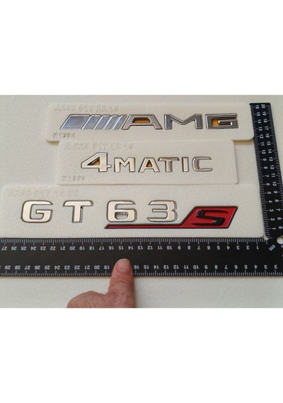 Benz Gt 63s-amg Ve 4matic Bagaj Yazısı Seti 2'li Kırmızı Piano Black Abs 3m 3d Yazı Logo