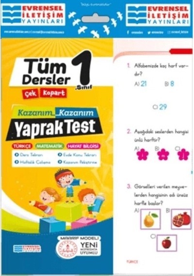 1. Sınıf Tüm Dersler Yaprak Test
