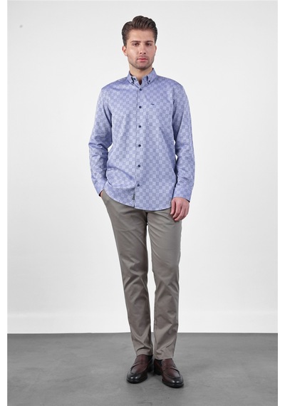 İmza Lacivert - Mavi Düğmeli Yaka Uzun Kol Cepli Comfort Fit Pamuk Gömlek 1004260173 3XL İmza Lacivert - Mavi Düğmeli Yaka Uzun Kol Cepli Comfort Fit Pamuk Gömlek 1004260173 3XL