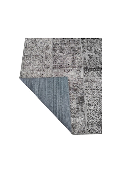Çam Halı Siesta Patchwork 32-462 Etnik Eskitme Desenli Dokuma Tabanlı Yıkanabilir Şönil Salon Ve Oda Halısı Siyah